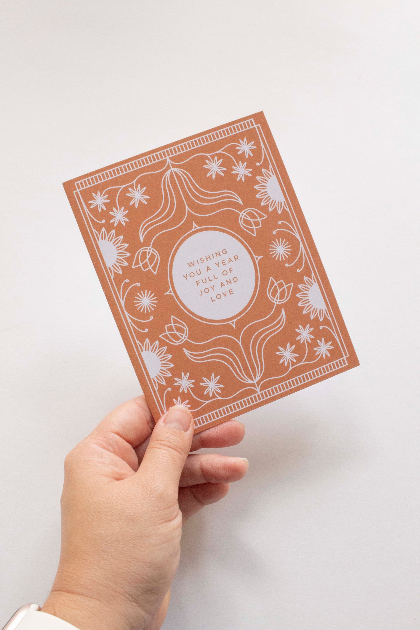 Rust Floral Joyful Year Birthday