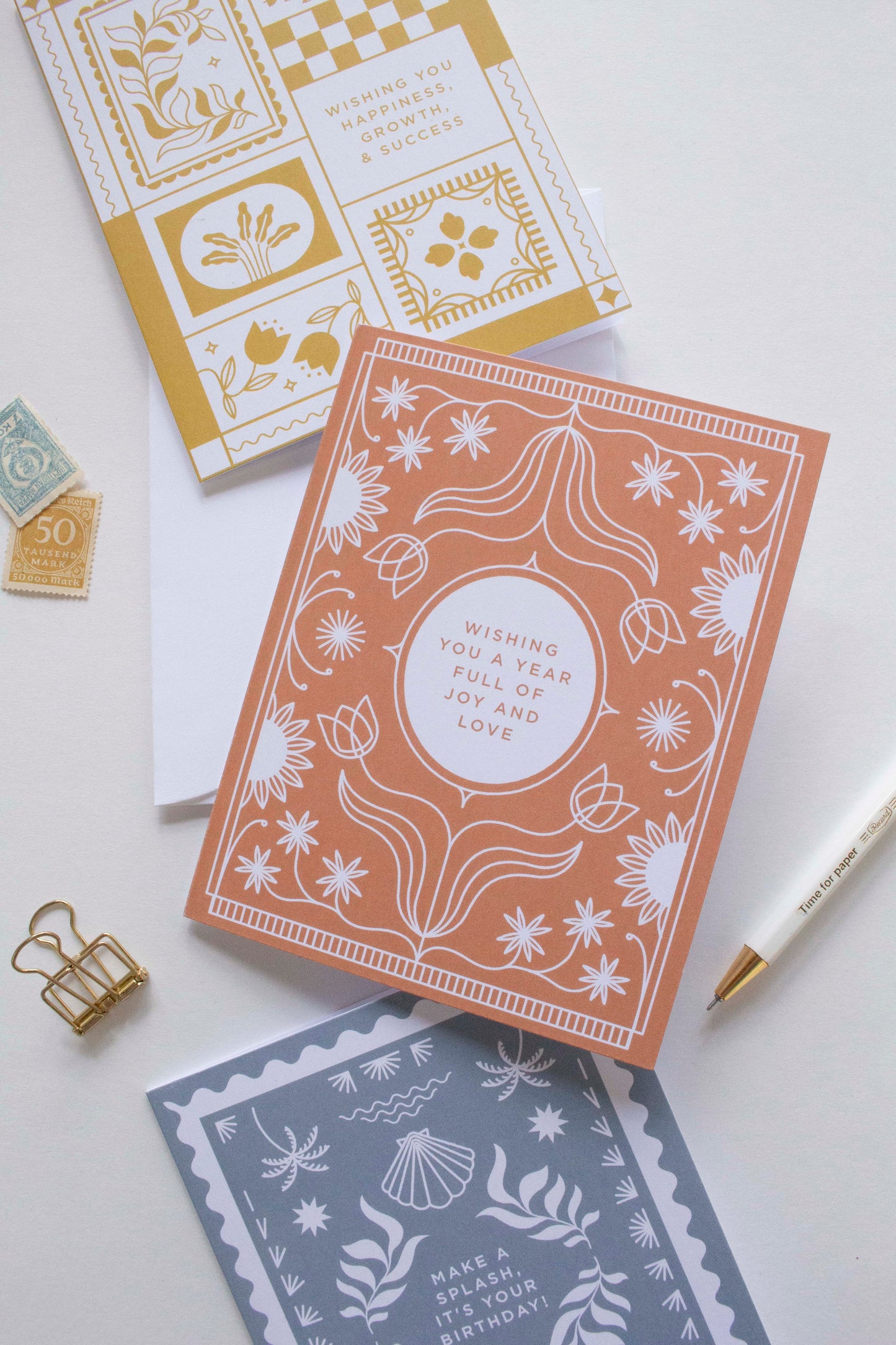 Rust Floral Joyful Year Birthday