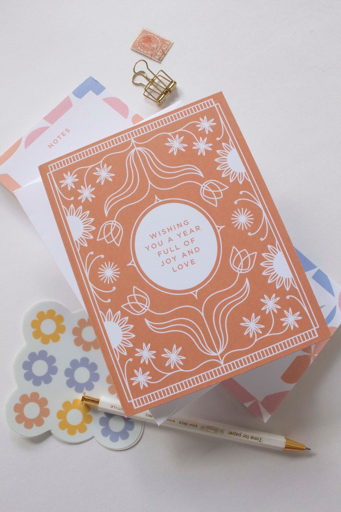 Rust Floral Joyful Year Birthday