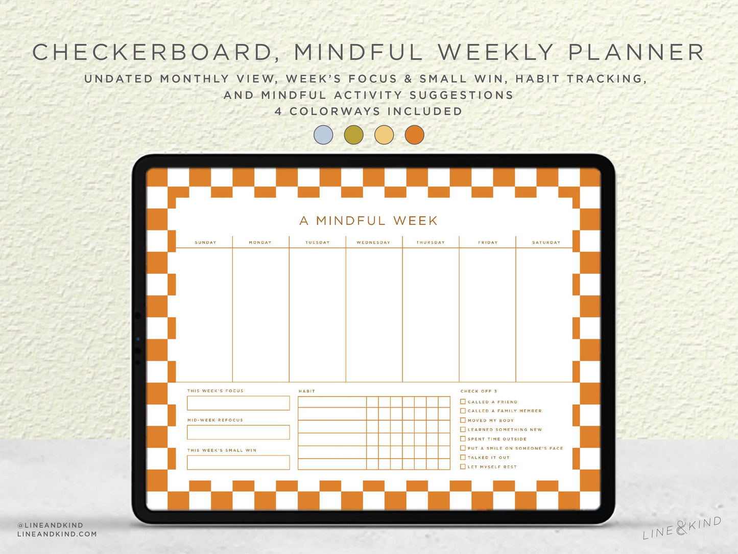 Checkerboard Weekly Planner
