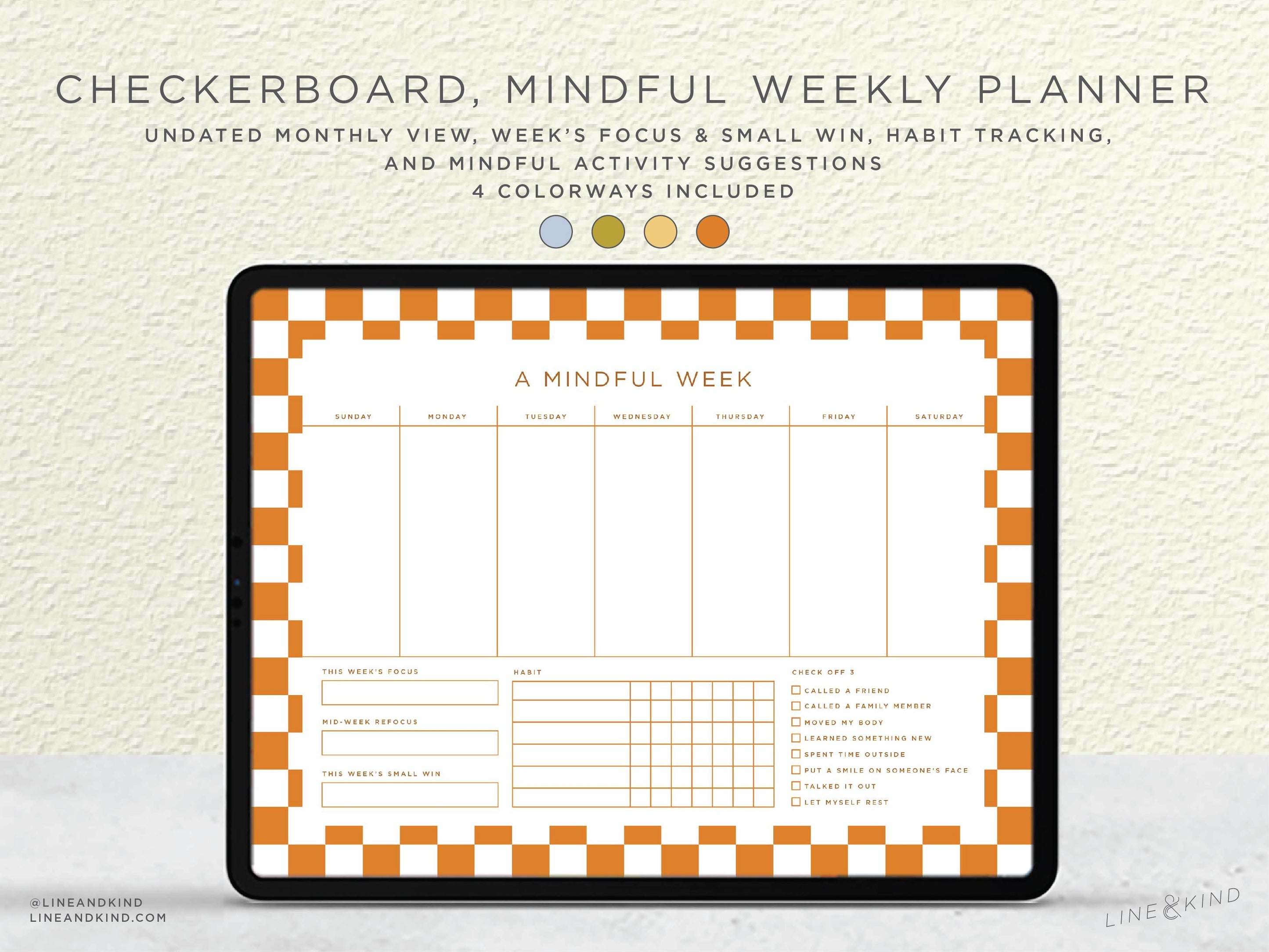 Checkerboard Weekly Planner | Digital Download | iPad or Printable ...