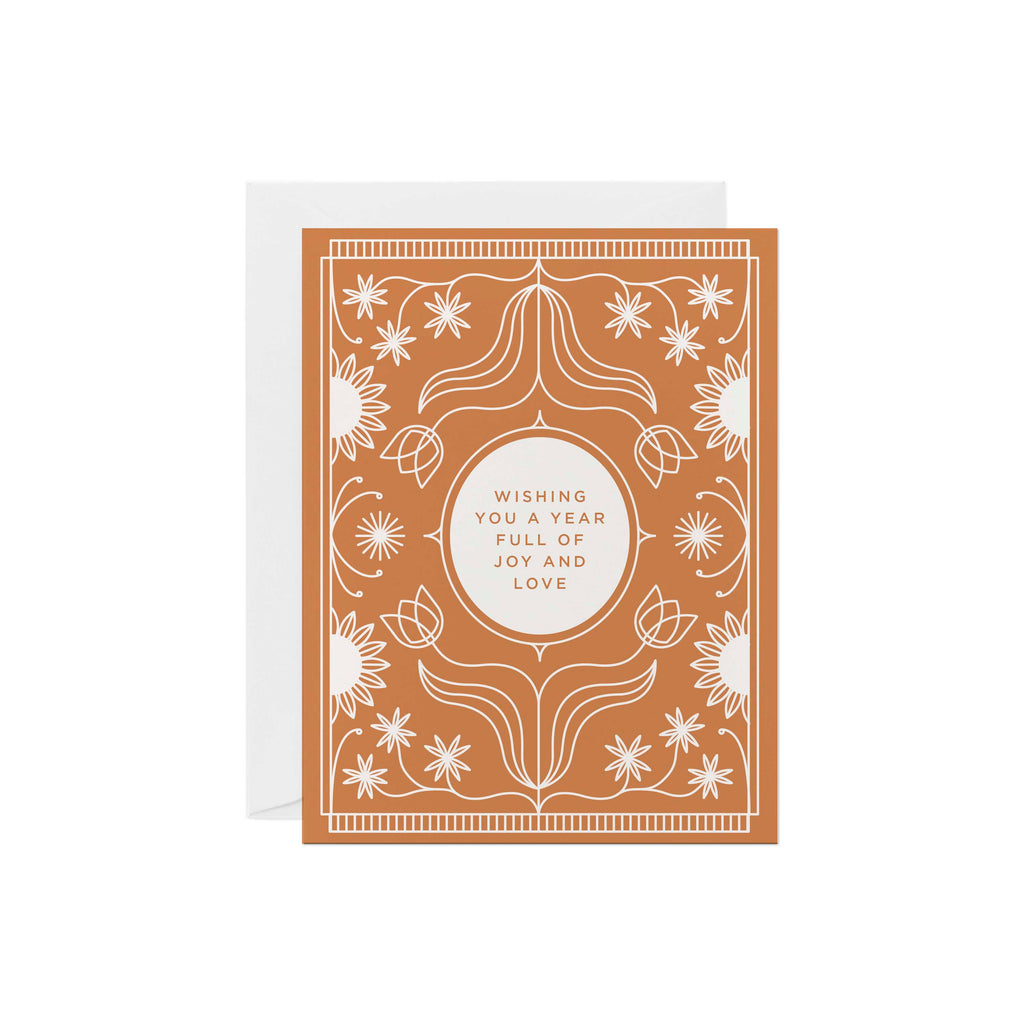 Rust Floral Joyful Year Birthday