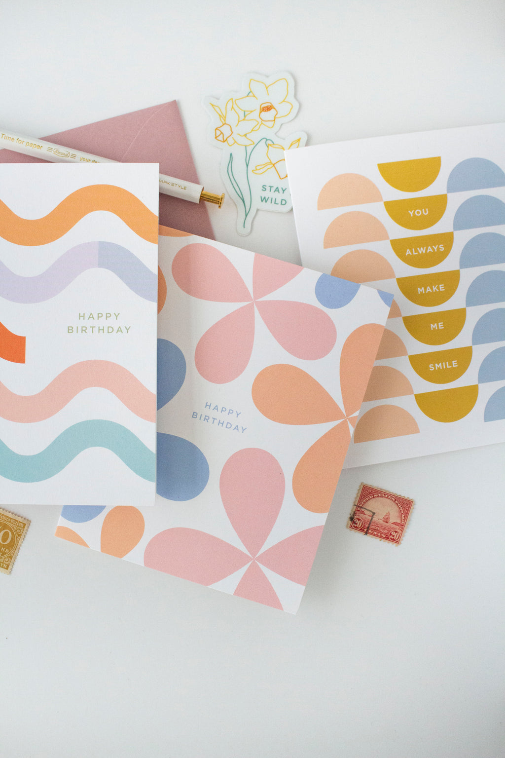 Abstract Flowers Birthday