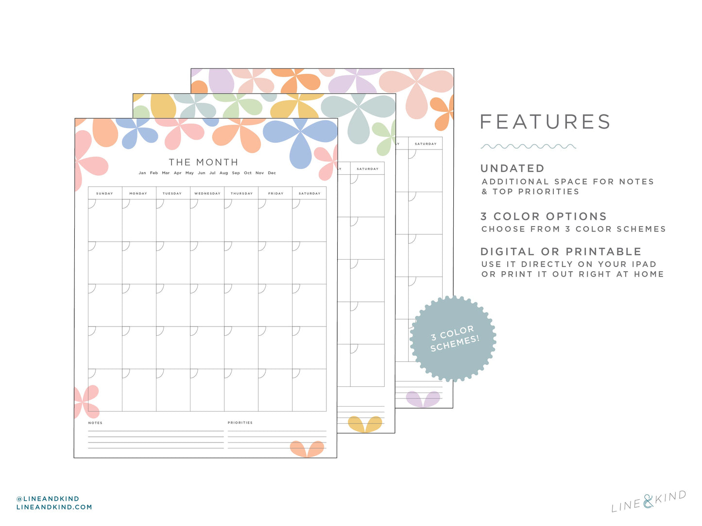 Floral Monthly Planner