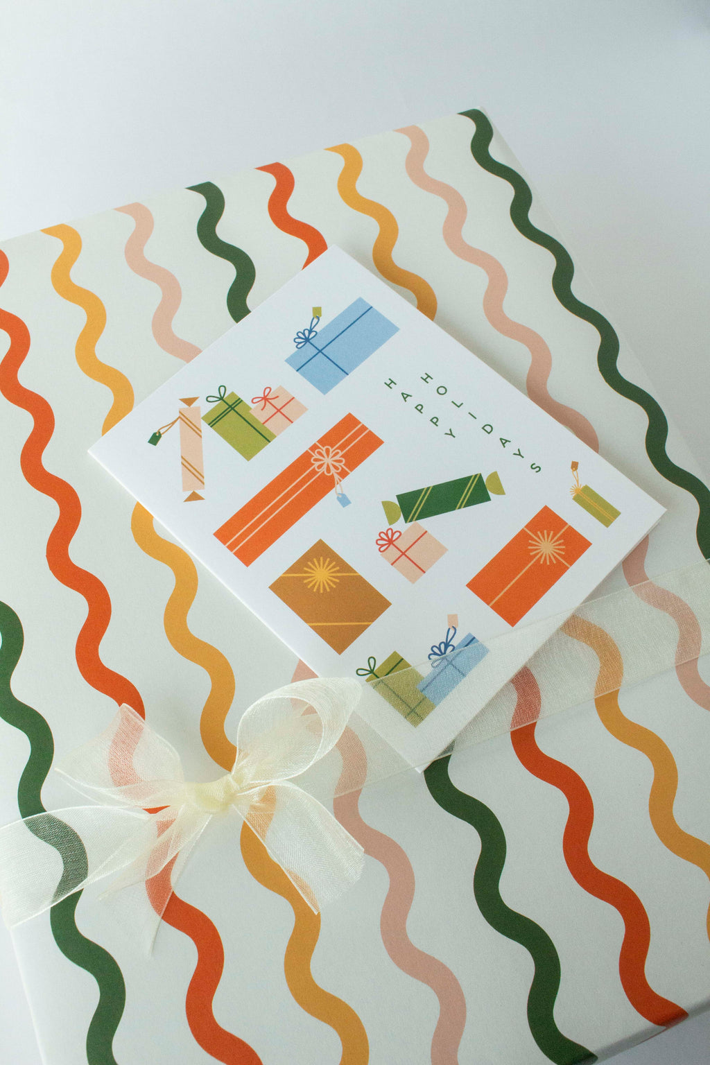 Wavy Ribbons Wrapping Paper