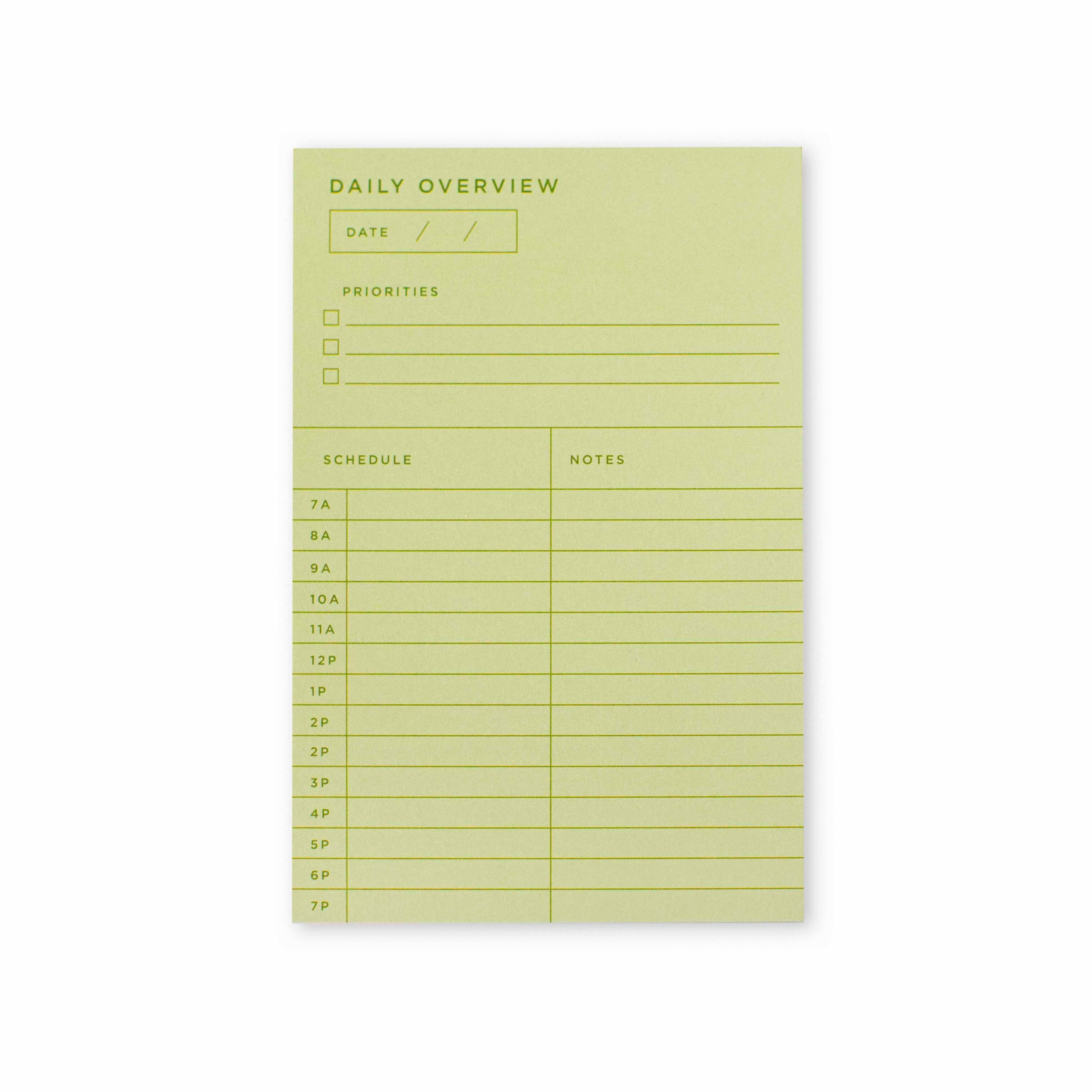 Daily Overview Notepad – Line and Kind Paper Co.